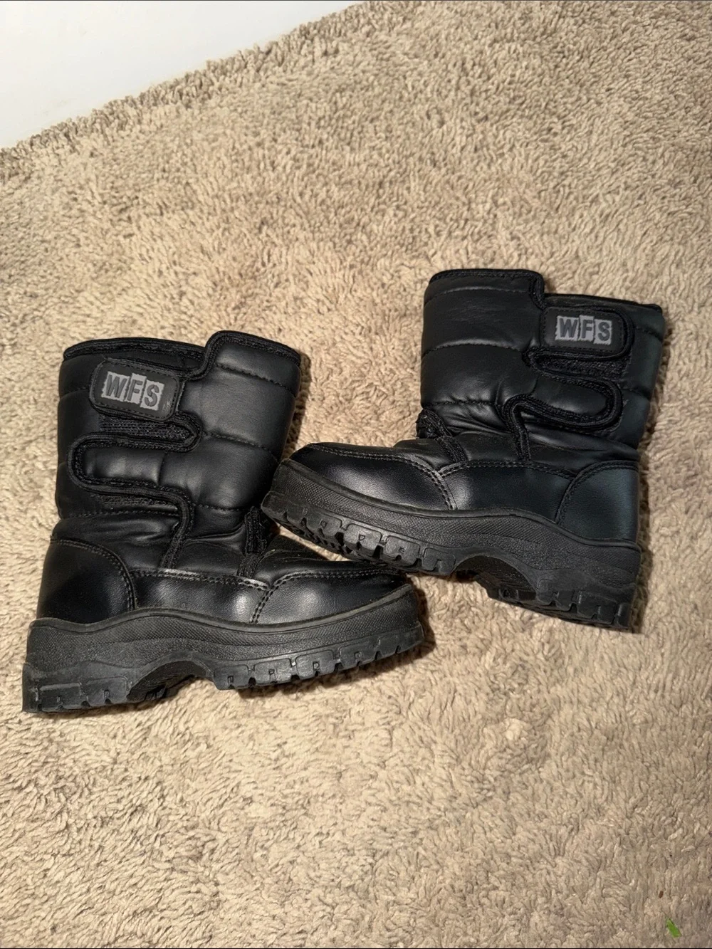 Kids Black Snow Boots 9 kids